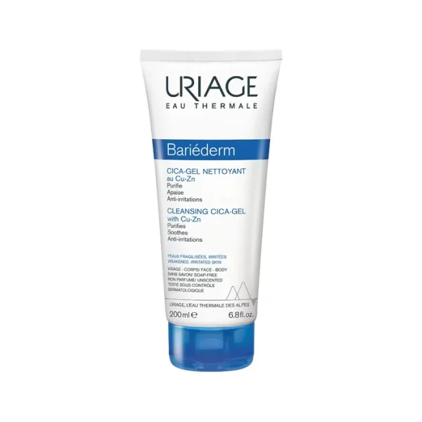 Uriage Bariederm Cica Face Body Cleansing Gel, 200ml