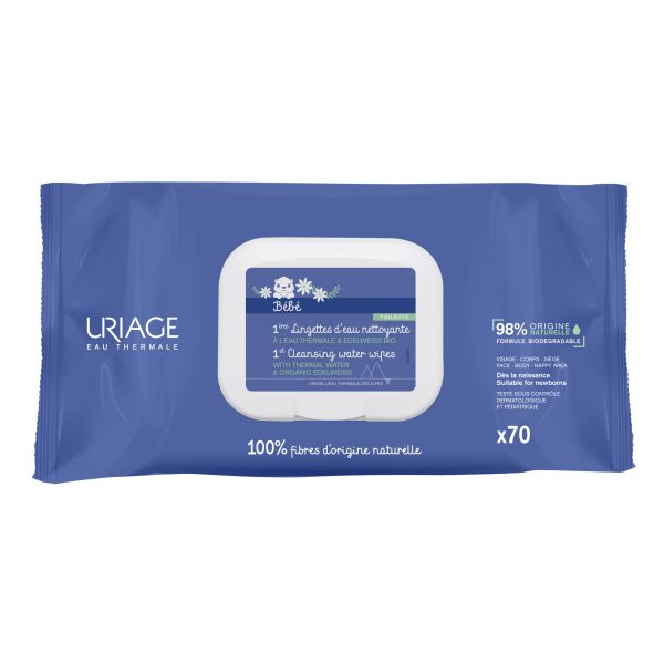 Uriage Bebe First Cleansing Water Wipes, 70 Cope