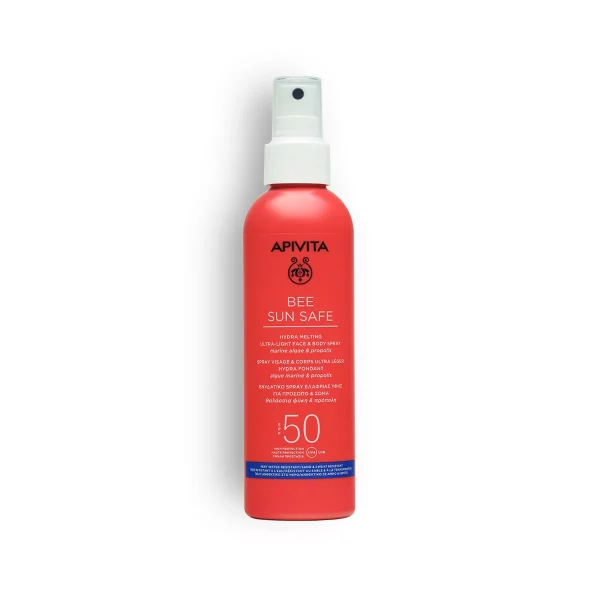 Apivita Bee Sun Safe Spf50 Hydra Melting Ultra-Light Fytyrë dhe Sprej Trupi, 200ml
