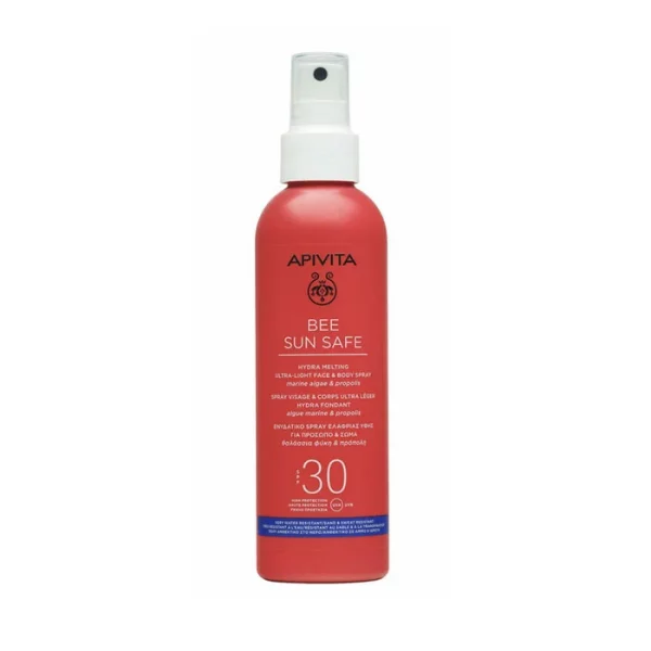 Apivita Bee Sun Safe Hydra Melting Ultra Light Face & Body Spray Krem Dielli Hidratues për Fytyrën dhe Trupin SPF30, 200ml