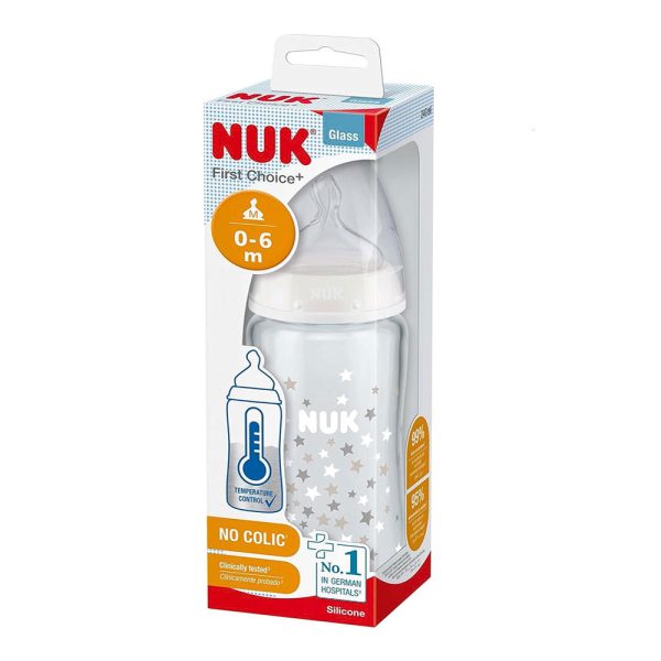 Shishe qelqi NUK First Choice+, 0-6 Muaj 240ml