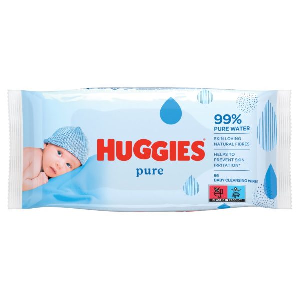 Peceta për foshnje Huggies Pure - 1 pako me 56 peceta