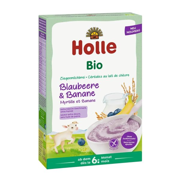 Holle Rice Porridge with Goat Milk, Blueberries and Banana 6M+